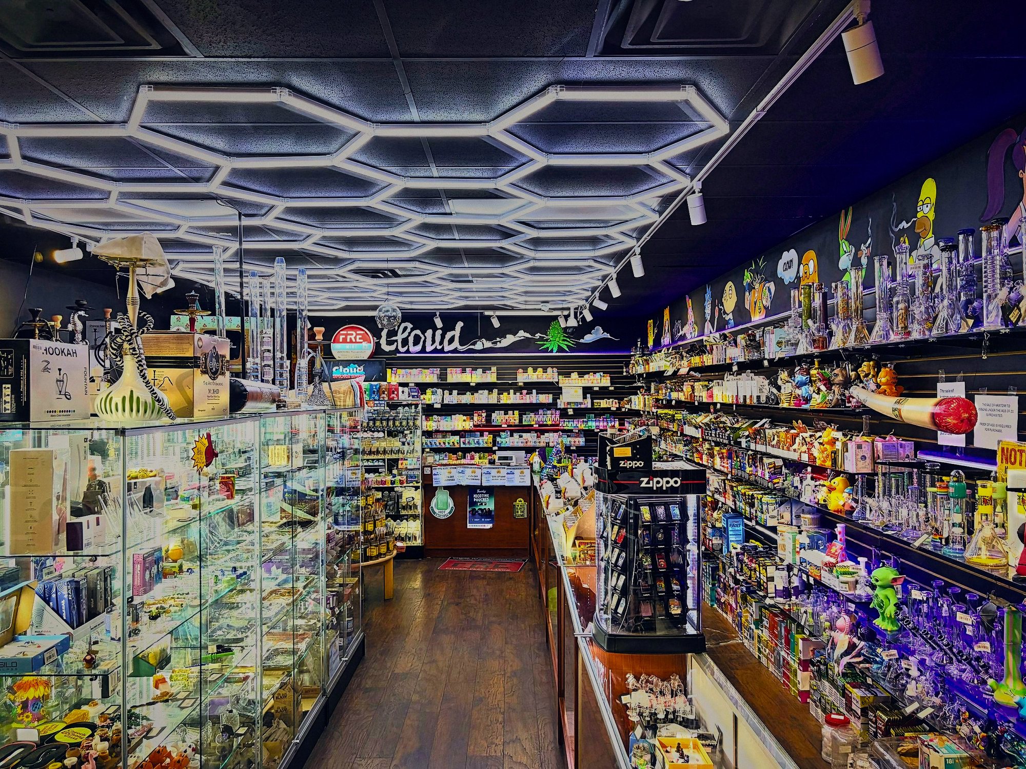 The aisles under the hex lights at South Tallahassee
