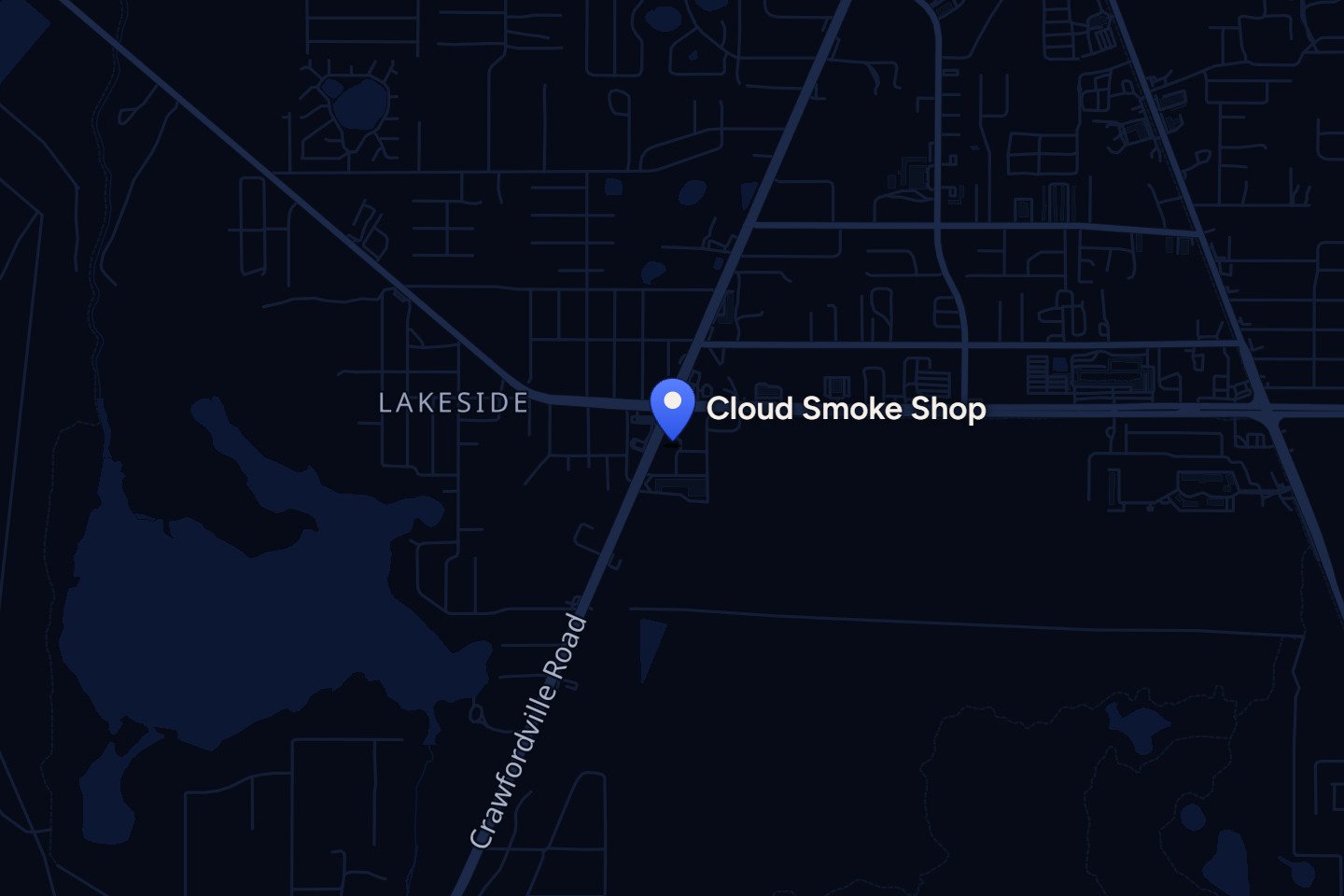 Map of about a mile around Cloud Smoke Shop, South Tallahassee