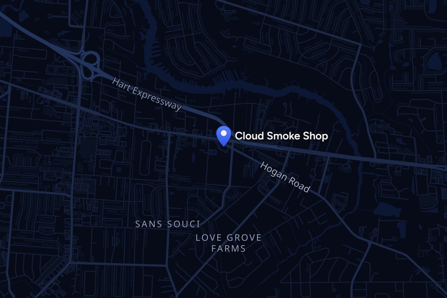Map of about a mile around Cloud Smoke Shop, Jacksonville